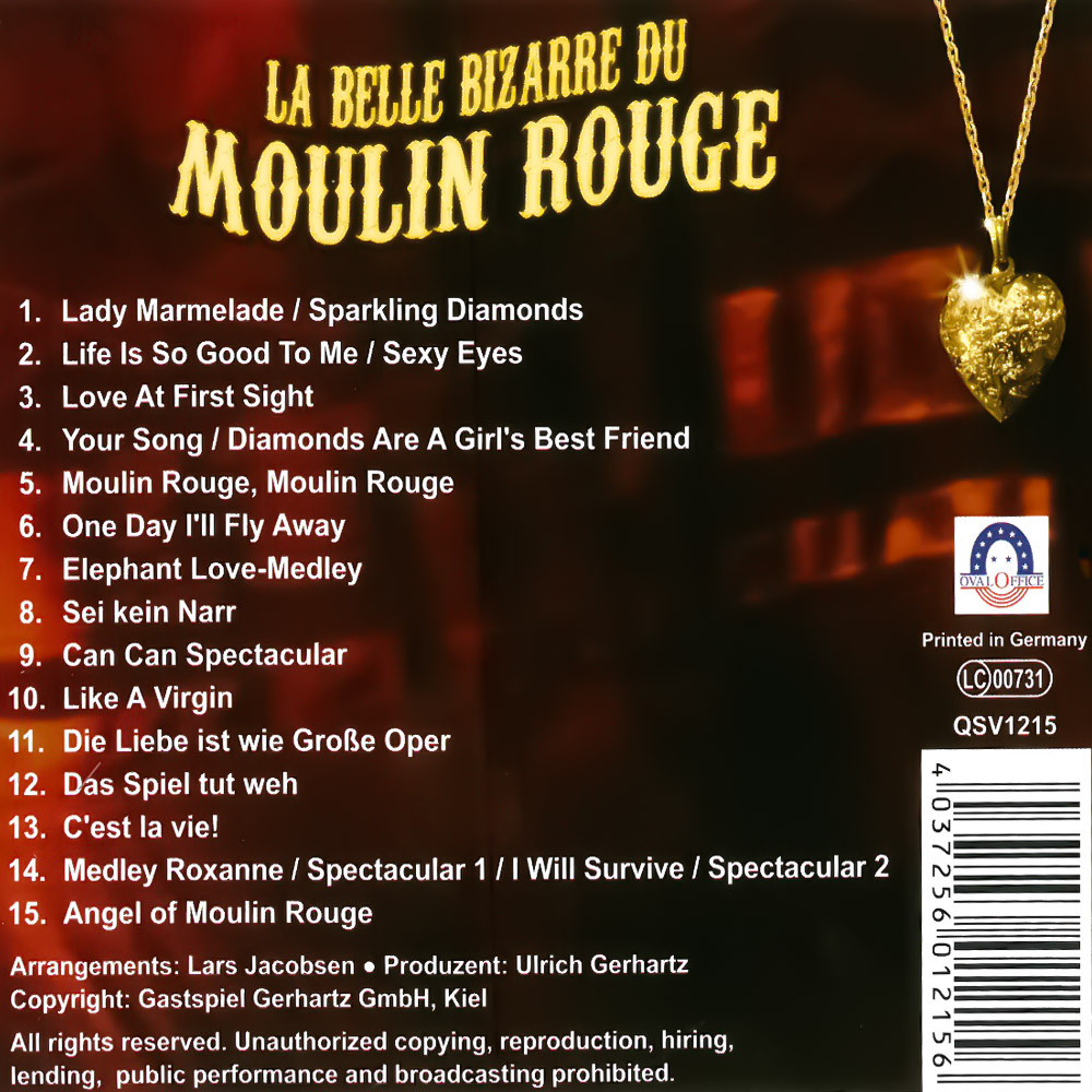 CD La Belle Bizarre Du Moulin Rouge_back