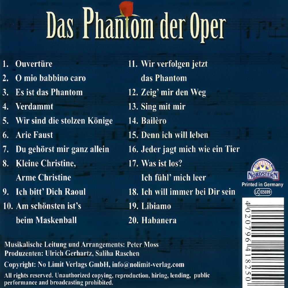 CD Das Phantom der Oper_back