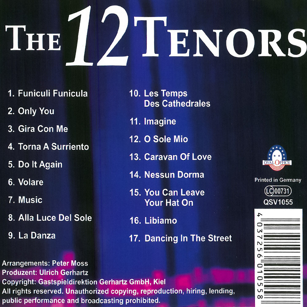 CD The 12 Tenors_back